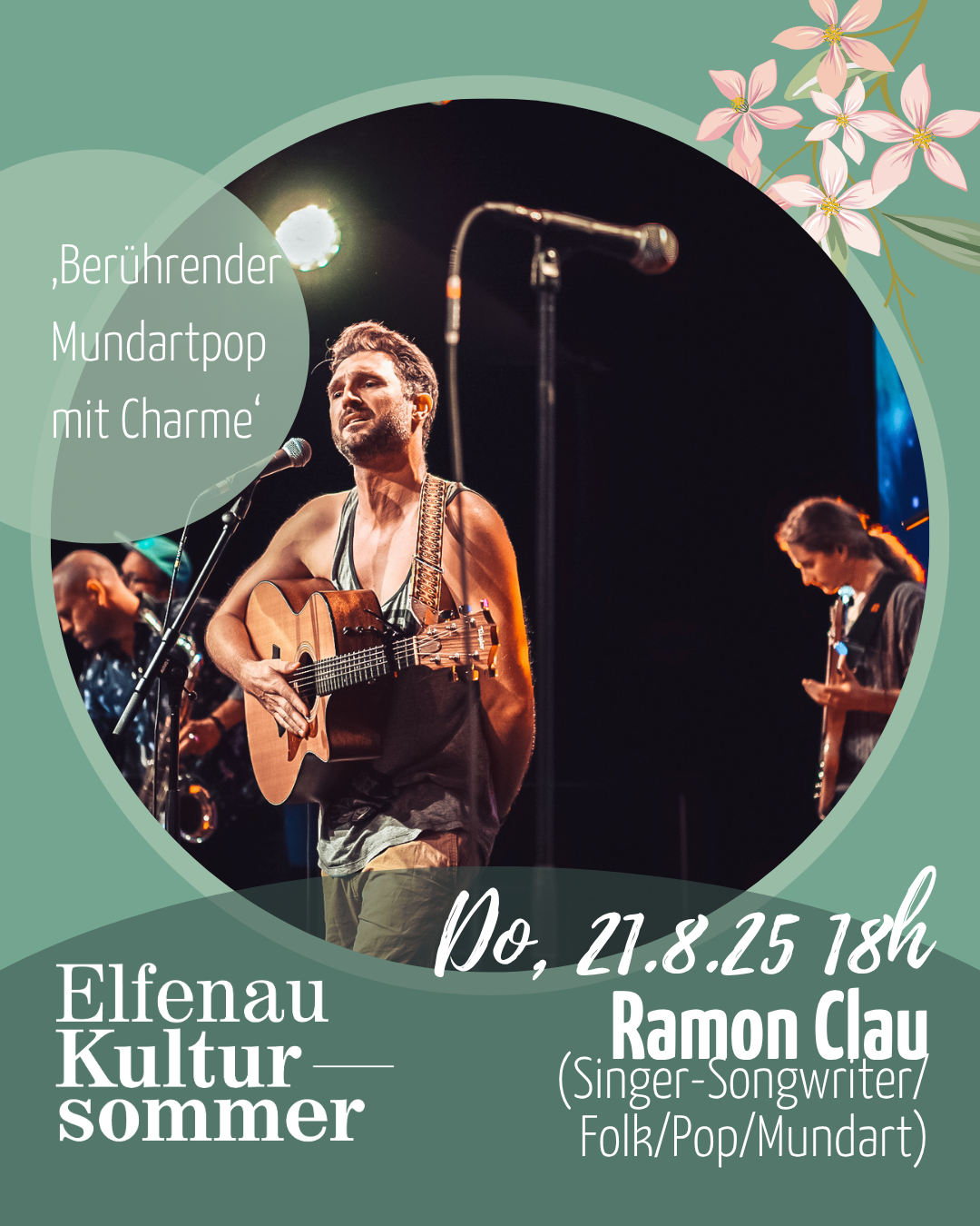 Sujet Elfenau Kultursommer mit Daten 14. bis 31. August 2025 in der Orangerie Elfenau