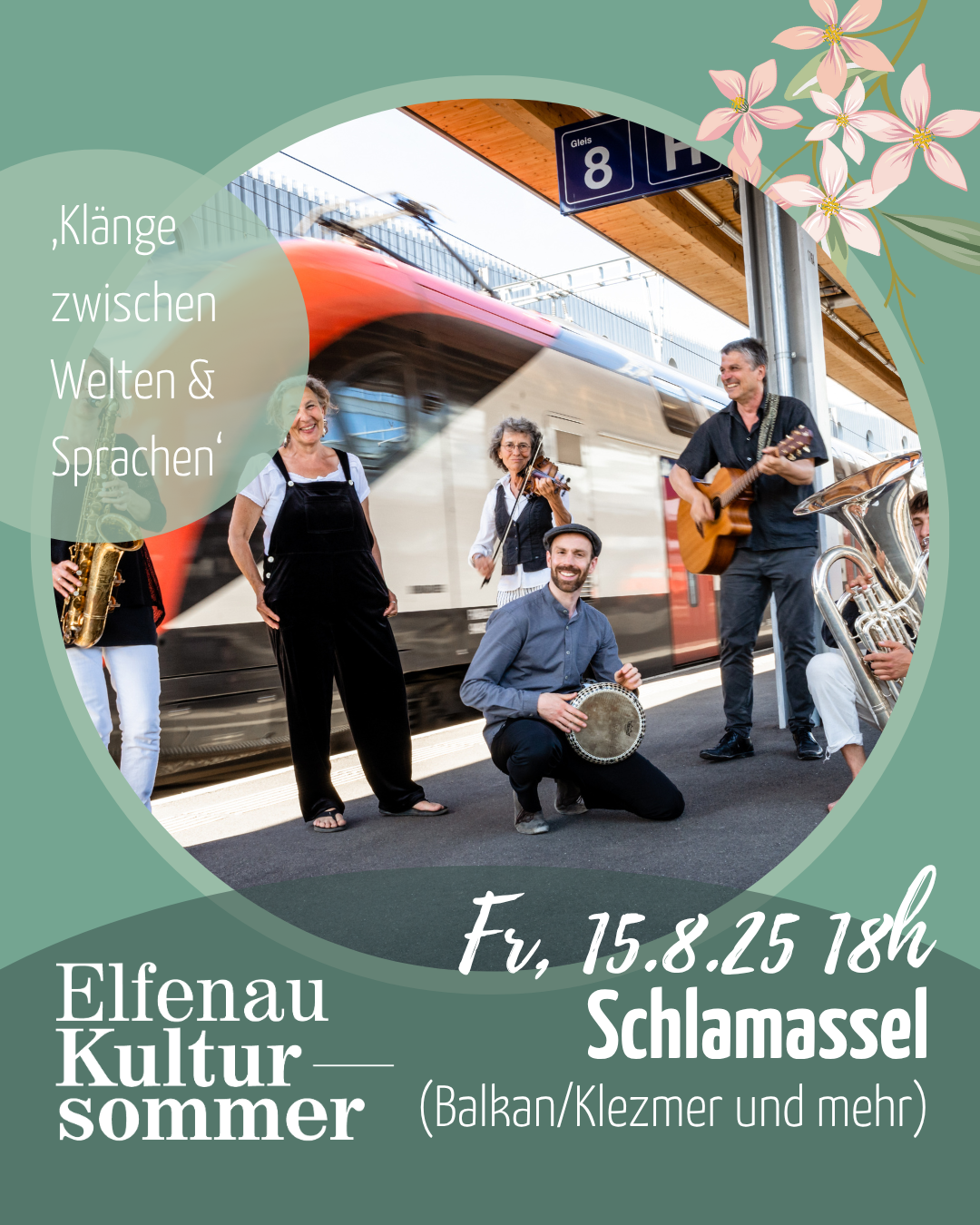 Sujet Elfenau Kultursommer mit Daten 14. bis 31. August 2025 in der Orangerie Elfenau