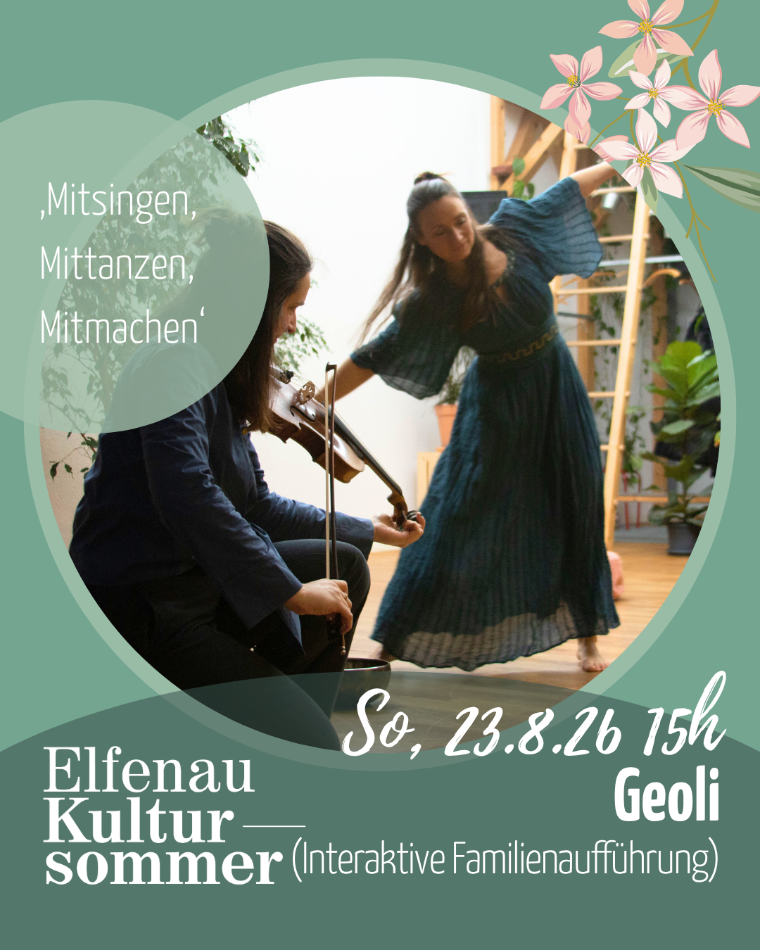 Sujet Elfenau Kultursommer mit Daten 13. bis 30. August 2026 in der Orangerie Elfenau