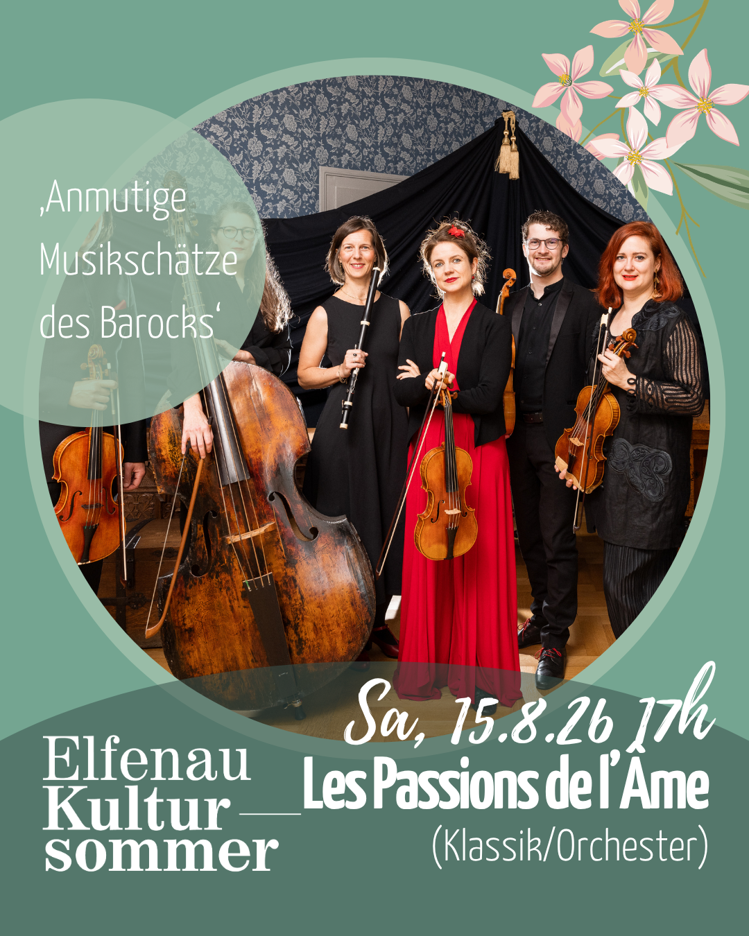 Sujet Elfenau Kultursommer mit Daten 13. bis 30. August 2026 in der Orangerie Elfenau