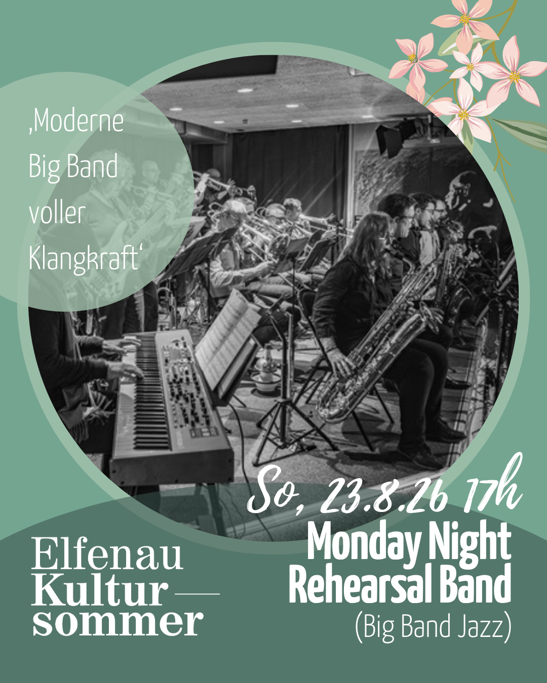 Sujet Elfenau Kultursommer mit Daten 13. bis 30. August 2026 in der Orangerie Elfenau