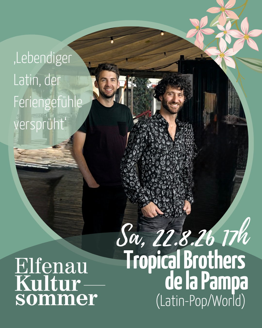 Sujet Elfenau Kultursommer mit Daten 13. bis 30. August 2026 in der Orangerie Elfenau